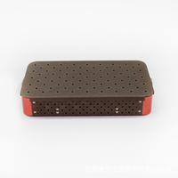 Aluminum microscopic box, surgical instrument sterilization box, with silicone pad or bracket