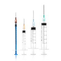 Single use sterile syringe with needle 