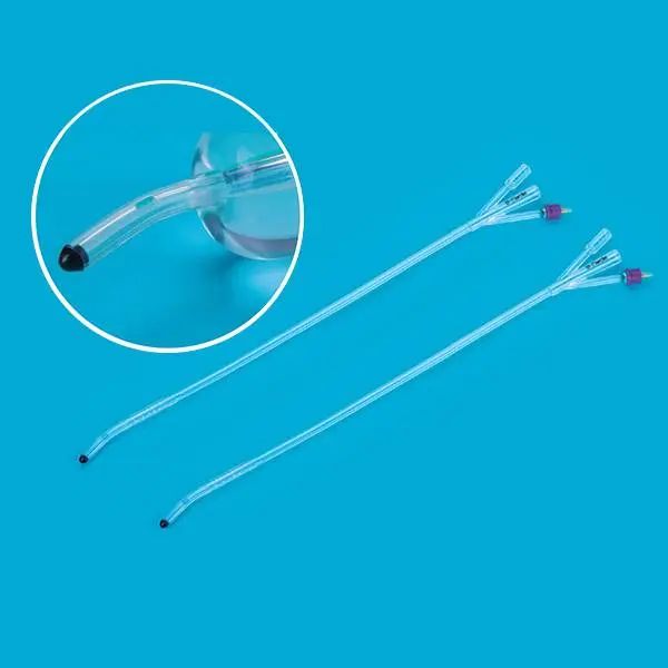 Silicone Urinary Foley Catheter With Temperature Sensor Probe Round ...