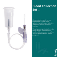 Safety Spring Retractable Needle with Pre-mounted Holder 21G/22G Blood Collection Set