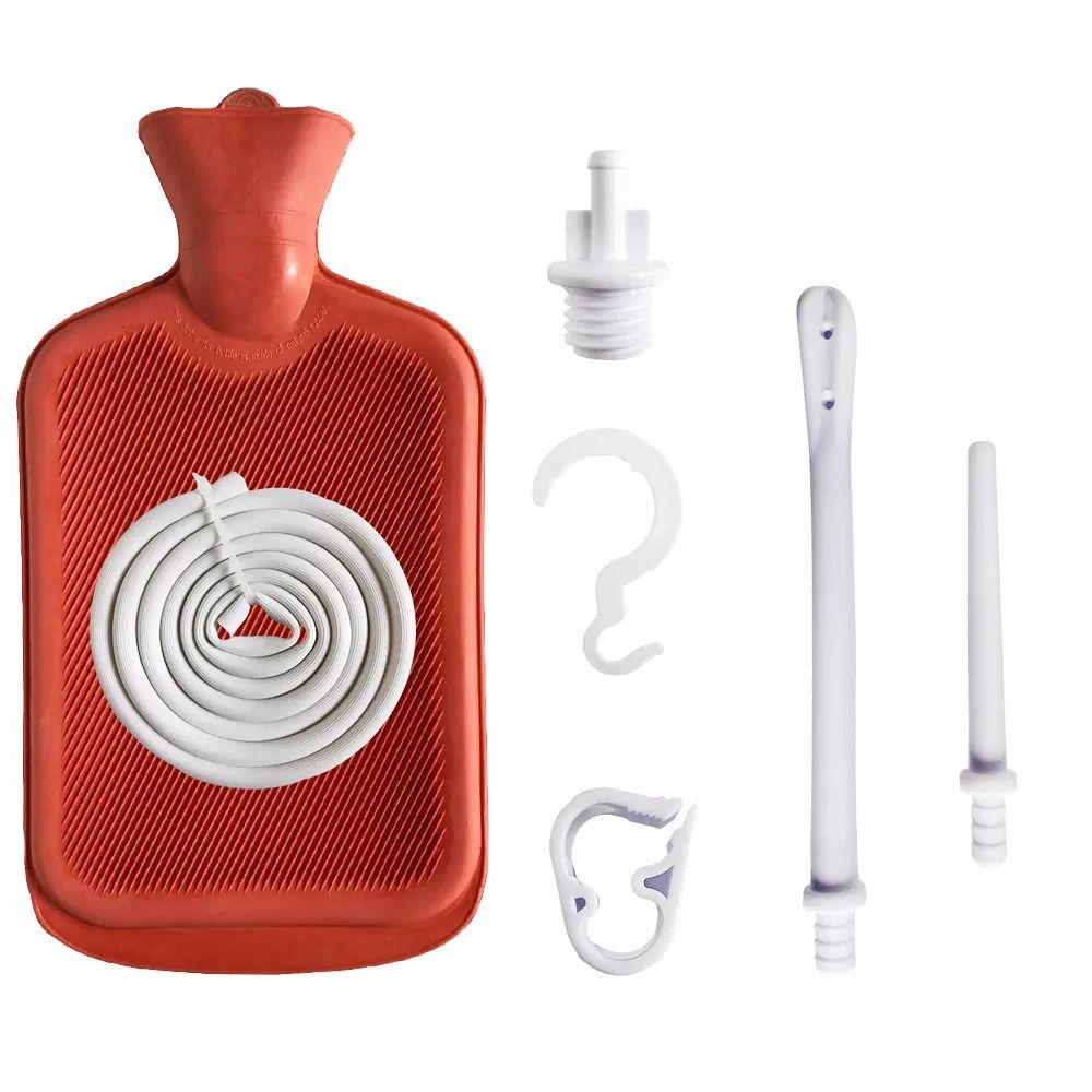 2000ml Red Rubber Enema Kit Douche Bag Enema Bag