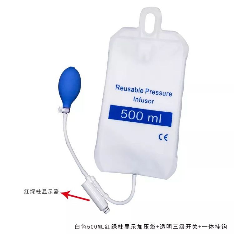 Pressure Infuser Bag Blood Pressure Infuser, Medical Drip Bag with Piston pupm & aneroid gauge3